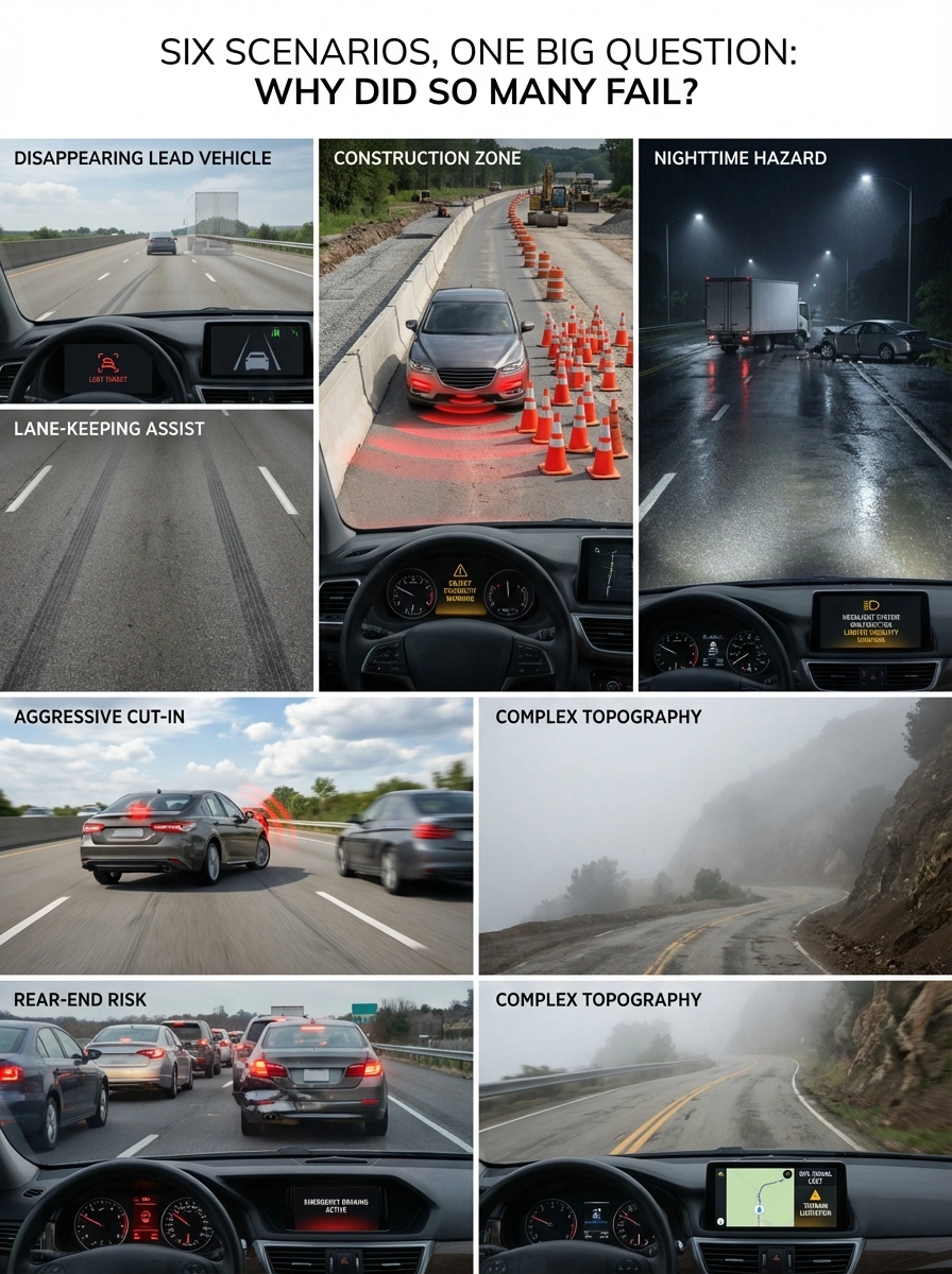 Nighttime construction zone hazard test