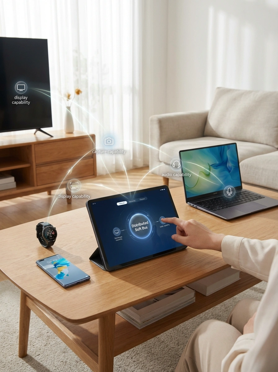 HarmonyOS Dağıtık Yazılım Veri Yolu görselleştirmesi