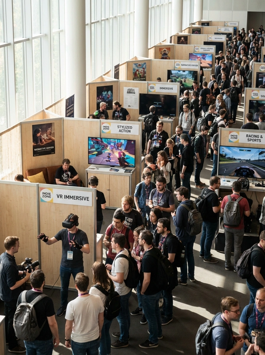 Área de apresentação de jogos indie