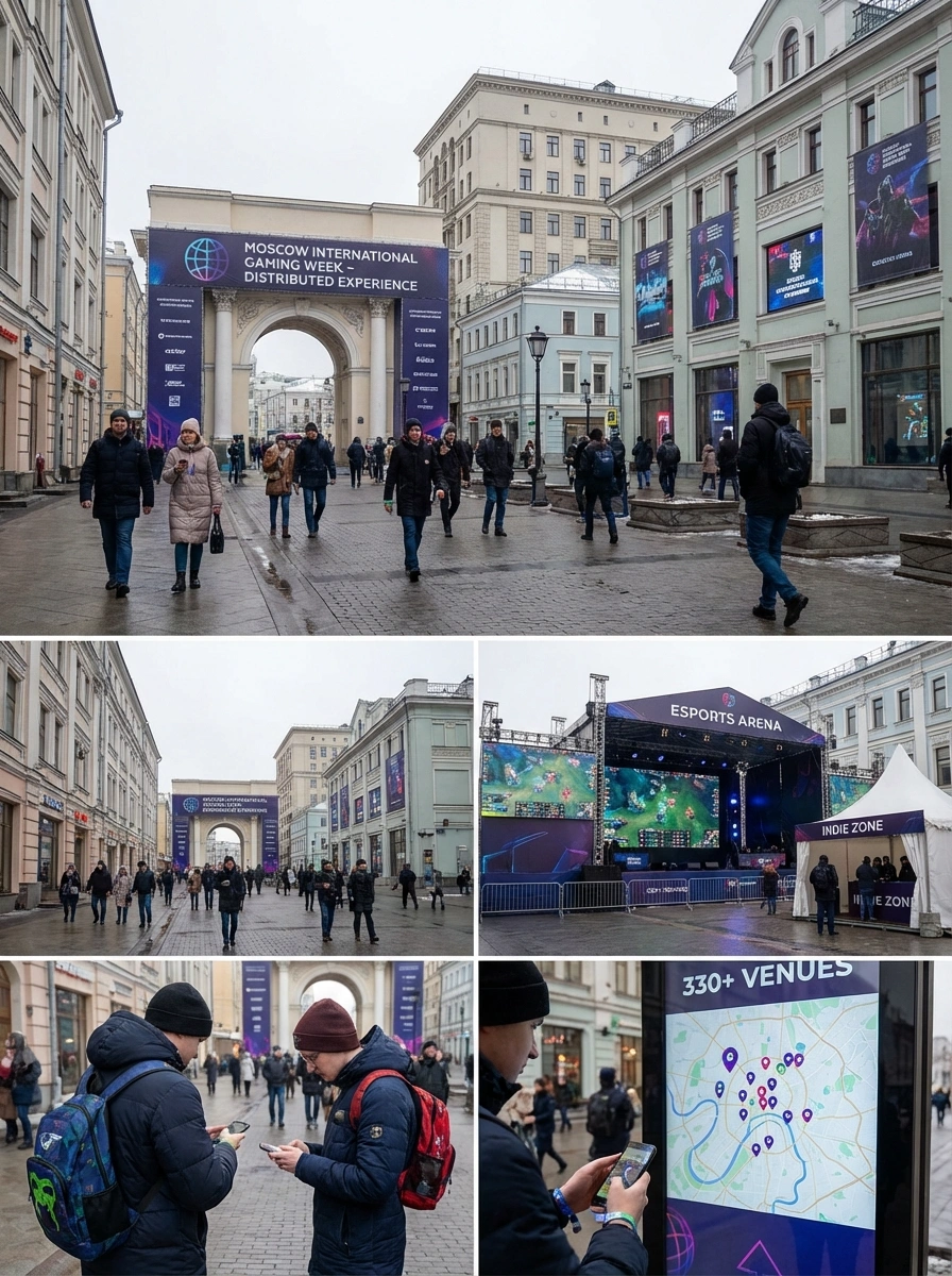 Locais de jogos em toda a cidade de Moscou